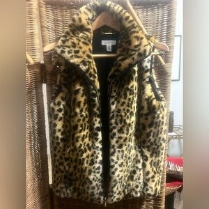 Calvin Klein Leopard Faux Fur Print Women's Vest